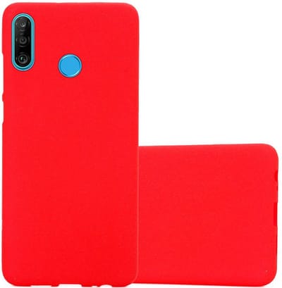 Cadorabo Hoesje geschikt voor Huawei P30 LITE in FROST ROOD - Beschermhoes gemaakt van flexibel TPU silicone Case Cover