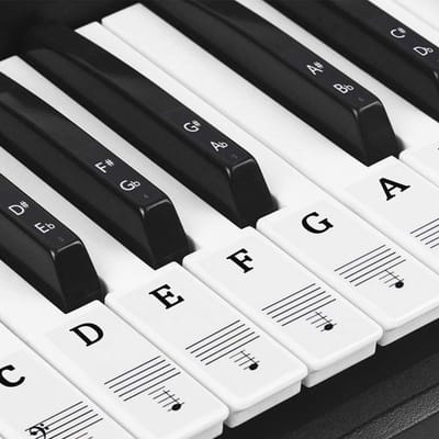 Piano Stickers voor 37/49/54/61/88 Toetsen - Ideaal voor Beginners en Kinderen