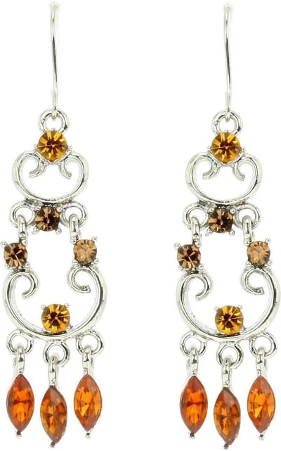Behave - Oorhangers met steentjes - Bruin - Klassiek elegant detail