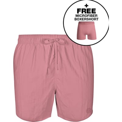 Muchachomalo Heren Zwembroek - 1 Pack + Boxershort - Maat 3XL - Roze - Mannen Zwembroek