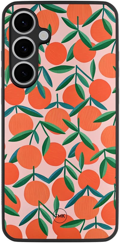 Hoesje geschikt voor Samsung Galaxy S24 FE - Sweet oranges - Oranje - TPU case - Print - Hardcase zwart telefoonhoesje