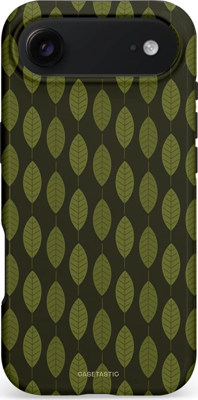 Casetastic hoesje geschikt voor Apple iPhone Air - MagSafe - Dubbellaagse bescherming - Donkergroene Bladerendek - Fashion Case - Zwart Donkergroen