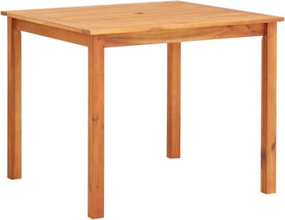 Massief Houten Tuinmeubel - Buiten Eettafel - Gezellig Buiten Eten - Met Parasolgat - 90x90x74cm - Natuurlijk Hout