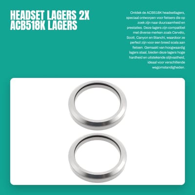 Dailygoods - Headset Lagers - 2x ACB518K lagers - Hoogwaardige prestaties - 40x51.5mm - Geschikt voor fietsmerken - Cervélo en Bianchi
