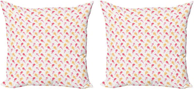 ABAKUHAUS Ice Decoratieve Kussenhoes, Set van 2, Modern Accent Dubbelzijdige Digitale Print, 40x40 cm, Wit en Meerkleurig