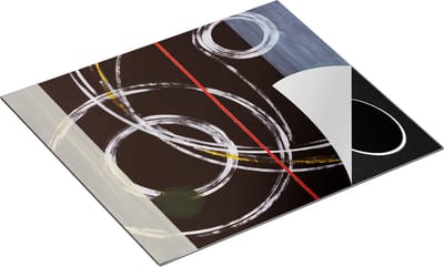 Chefcare Inductie Beschermer Abstracte Cirkels met een Rode Lijn - 60x50 cm - Afdekplaat Inductie - Kookplaat Beschermer - Inductie Mat