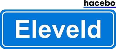 Hacebo - Plaatsnaam Sticker - 29x10 CM - Eleveld sticker - Verkeersborden sticker - grappige cadeaus - Eleveld