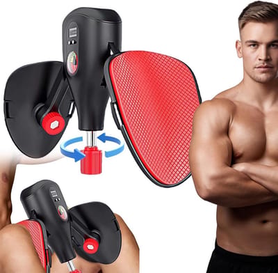 Heuptrainer Bekkenspierentrainer - Billentrainer Dijtrainer - Thuis Sporten - 360 Graden Draaibaar - Verstelbare Weerstand - Zwart Rood