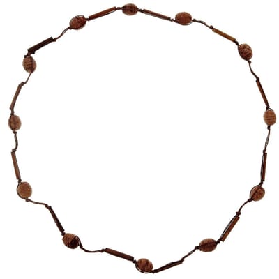 Behave - Lange ketting - Natuurlook met hout en touw - Boho stijl - 114 cm