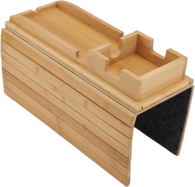 Bank Armleuning Tafel - Opvouwbaar Bureau - Ontspannen Thuis - Anti-slip Ontwerp - 34x41cm - Houtkleur