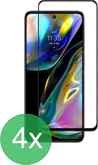 Full Screenprotector 4x Geschikt voor Motorola Moto G52 / G82 - screen protector - volledige glas - bescherming - beschermglas - ZT Accessoires