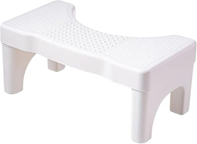 Opstap kruk - Toilet hulpmiddel - Natuurlijk ontlasten - Antislip ontwerp - 14x27x14 cm - Wit