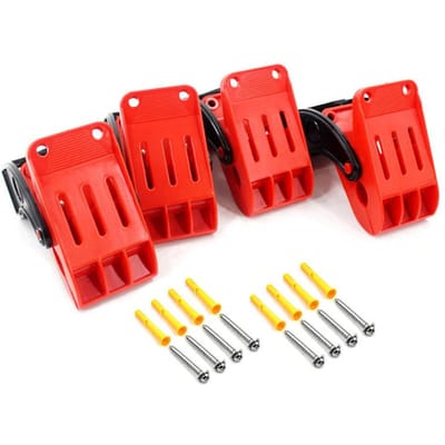 4 Stuks/set Auto Reiniging Vloermat Reinigingshaken Tapijt Wasklem Multifunctionele Matclip Gereedschap Auto Tapijt Wasklem Accessoires rood