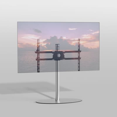 Cavus TV Vloerstatief ELLIPS 80 – geborsteld RVS - hoogte 80cm - VESA 600x400