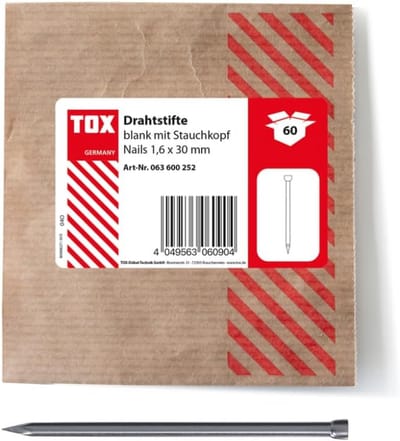 Draadnagels met Lage Kop 1,6x30 mm voor Onzichtbare Bevestiging in Hout - 60 Stuks