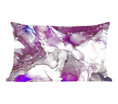 Sierkussens - Kussentjes Woonkamer - 60x40 cm - Marmer - Roze - Paars - Gold