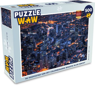 Puzzel De hoofdstad van het Colombiaanse Bogota in de nacht - Legpuzzel - Puzzel 500 stukjes