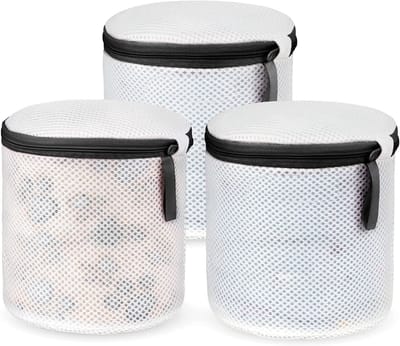 Waszak voor Bh's en Kleding, Herbruikbare Netten met Rits voor Machinewas, Set van 3, Zwart - Ideaal voor Sokken en Babykleding
