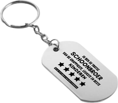 Akyol - ik ben de trotse schoonbroer van de grappigste en leukste en beste kinderen sleutelhanger - Schoonbroer - familie mensen met een schoonbroer - cadeau - 54 x 29mm