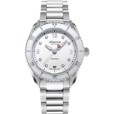Alpina Alpiner Comtesse Sport AL-240SD3C6B Horloge - Staal - Zilverkleurig - Ø 36 mm