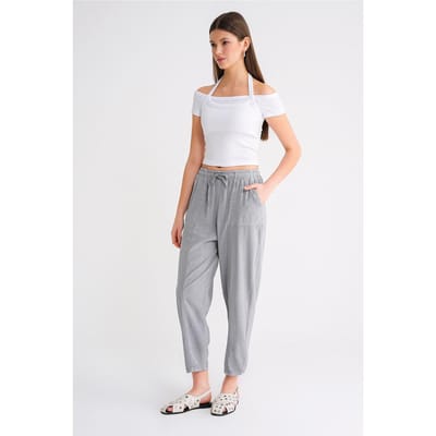 Katoenen Joggingbroek met Touwtjes in de Taille