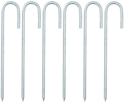 6 Stuks Tenthaken - Stevige Haringen van 30 cm voor Tent en Camping - J-Type Grondankers met Schroefdraad