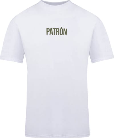 Patrón Wear - T-shirt - Oversized Brand T-shirt White/Green - Maat XS