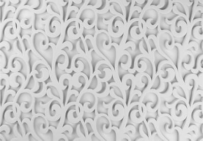 Fotobehang - White ornament.