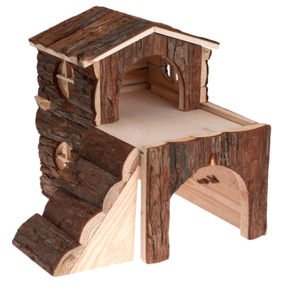 Houten Knaagdierenhuis met 2 Verdiepingen L30 x B20 x H30 cm