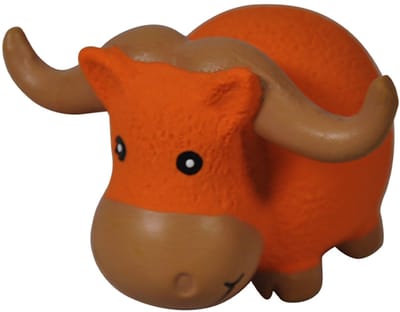 vadigran puppy toy - latex stier - 6.7 cm - met pieper - de hoorns zijn makkelijk door pups beet te nemen