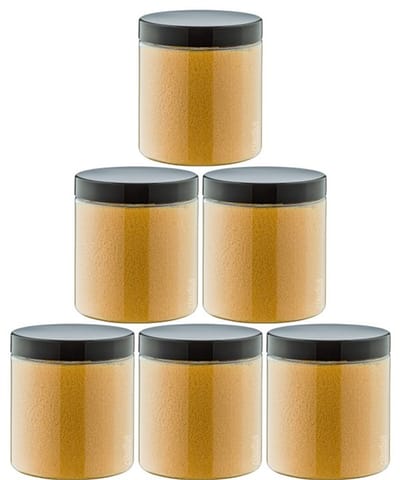 Scrubzout Appel-Kaneel 300 gram - Pot met zwarte deksel - set van 6 stuks - Hydraterende Lichaamsscrub
