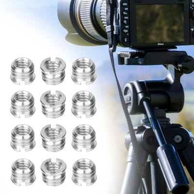 Set van 12 Draadadapters voor Statief, Microfoon en Camera - 1/4 inch naar 3/8 inch en 3/8 inch naar 1/4 inch Adapter, Geschikt voor Statiefkop en Accessoires