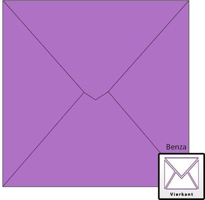 Benza Wenskaart Enveloppen - Vierkant 14 x 14 cm - Paars - 100 stuks
