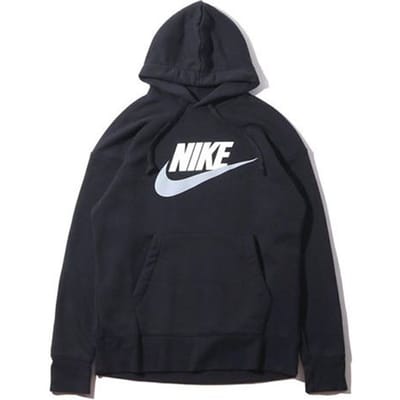 Nike Sport Casual Pullover Hoodie Met Logo Voorkant Heren Tops Zwart AV8411-010 S black