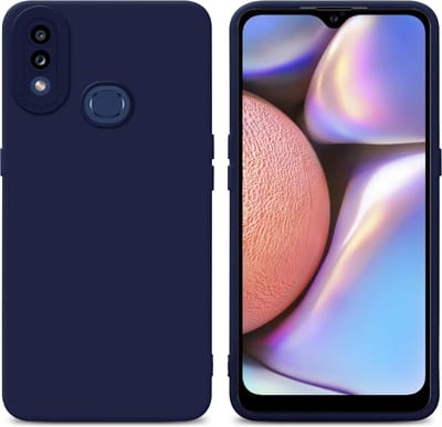 Cadorabo Hoesje geschikt voor Samsung Galaxy A10s / M01s in FLUID DONKER BLAUW - Beschermhoes gemaakt van flexibel TPU silicone Cover Fluid Case