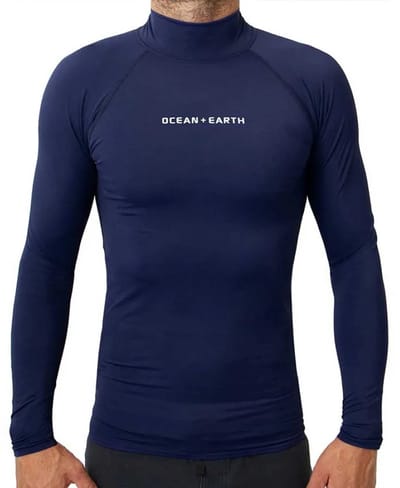 Ocean & Earth Script Rash Guard Met Lange Mouwen Blauw S Man