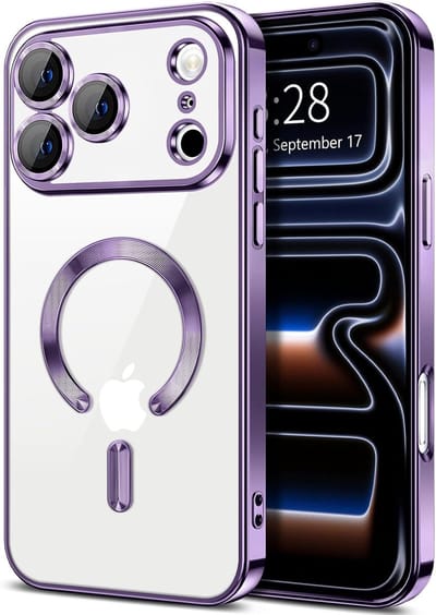 Hoesje Geschikt voor iPhone 17 Pro Max Hoesje - Geschikt voor MagSafe - Arara siliconen Backcover - Paars