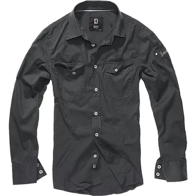 Brandit Slim Fit Heren Longsleeve - zwart - S