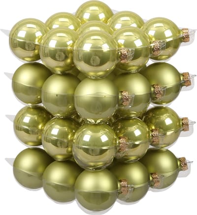 Othmar Decorations kerstballen - 36x st - salie groen - D6 cm - glas - kerstversiering