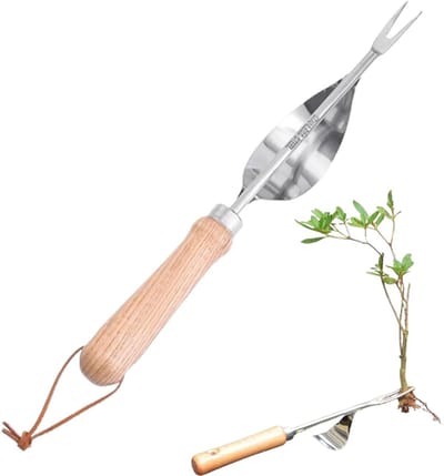 Onkruidsteker Y-vorm - Wortelverwijderaar Tuin - Onkruid Verwijderen - Vermindert Belasting - 35 cm Lengte - Houtkleur