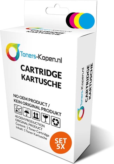 Canon 6431B001 - Inktcartridge Multipack 5-delig - 2x Zwart, 1x Cyaan, 1x Magenta, 1x Geel - Huismerk Compatible - Geschikt voor Canon Pixma IP7220 Canon Pixma IP7240 Canon Pixma IP7250 Canon Pixma IP8750
