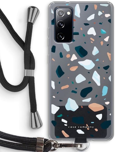 Case Company® - Hoesje met koord geschikt voor Samsung Galaxy S20 FE / S20 FE 5G hoesje met Koord - Terrazzo N°13 - Telefoonhoesje met Zwart Koord - Bescherming aan alle Kanten en Over de Schermrand