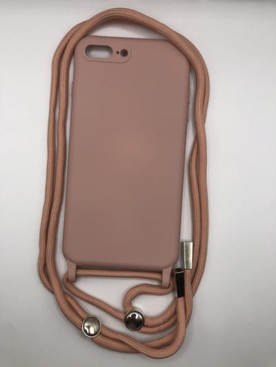 Hoogwaardige Siliconen Camera/Lens Bescherming Backcover met Koord - Geschikt voor iPhone 7/8 Plus - Oudroze