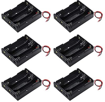 6 Stuks 3 x 3,7 V 18650 Batterijhouders met Draadverbindingen voor Elektronische Projecten