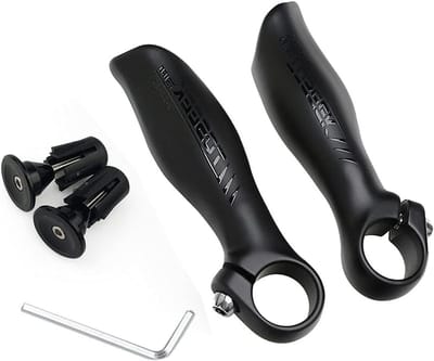 Fietsstuurgrepen Koolstofvezel - MTB Handvatten - Comfortabel Fietsen - Ergonomisch Ontwerp - 125 mm Lengte - Zwart