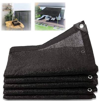 VHV - Schaduwdoek - Schaduwnet - Privacyscherm - Met ogen - 95% schaduw - UV-bestendig - Voor tuin, balkon en kweekkas - 2*3m - Zwart