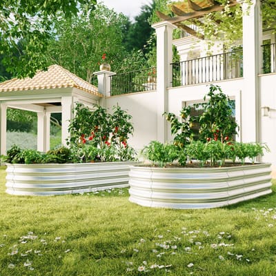Hochbeet- Metalen Verhoogd Tuinbed - Verzinkte Plantenbak - 6x3x1ft - Voor Groenten, Bloemen en Kruiden - Heavy Duty - Roestbestendig - Eenvoudige Montage