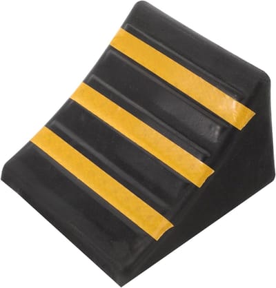 Rubberen Wielstopper - Wielkeg Blok - Voertuig Stabiliseren - Antislip Rubber - 16.5x12cm - Zwart