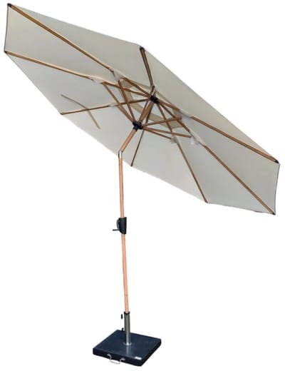 Hamilton Bay IBIZA - stokparasol - 300cm rond - Woodlook Frame - Ecru Natural doek