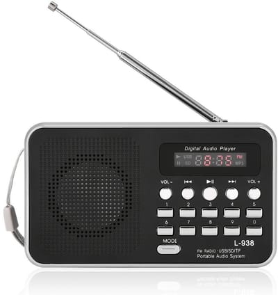 Allecto - Draagbare FM-radio - Mini Digitale Radio - HD-muziekspeler in Zakformaat - Zwart - Ondersteuning voor USB-geheugenkaart - 800 MAh - Gesch..